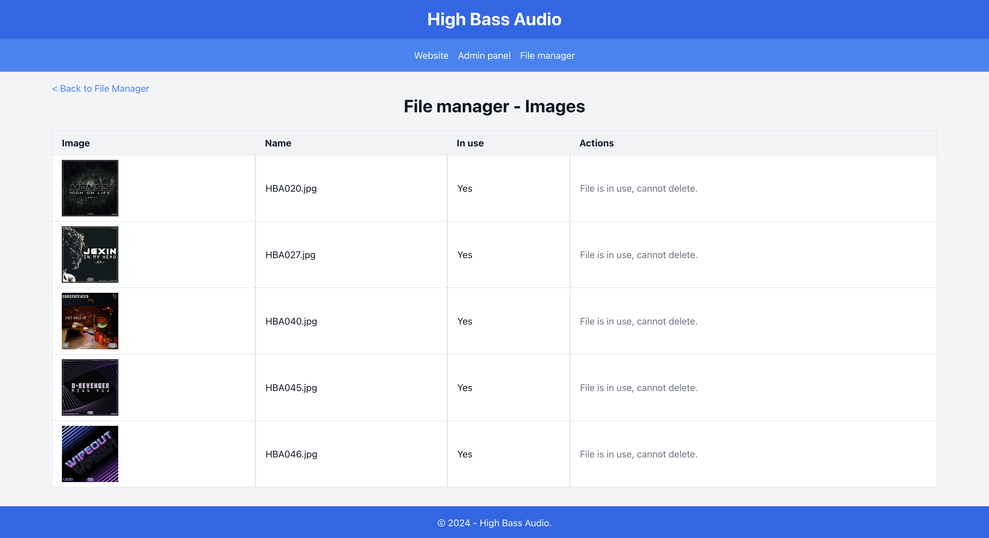 Filemanager - Backoffice